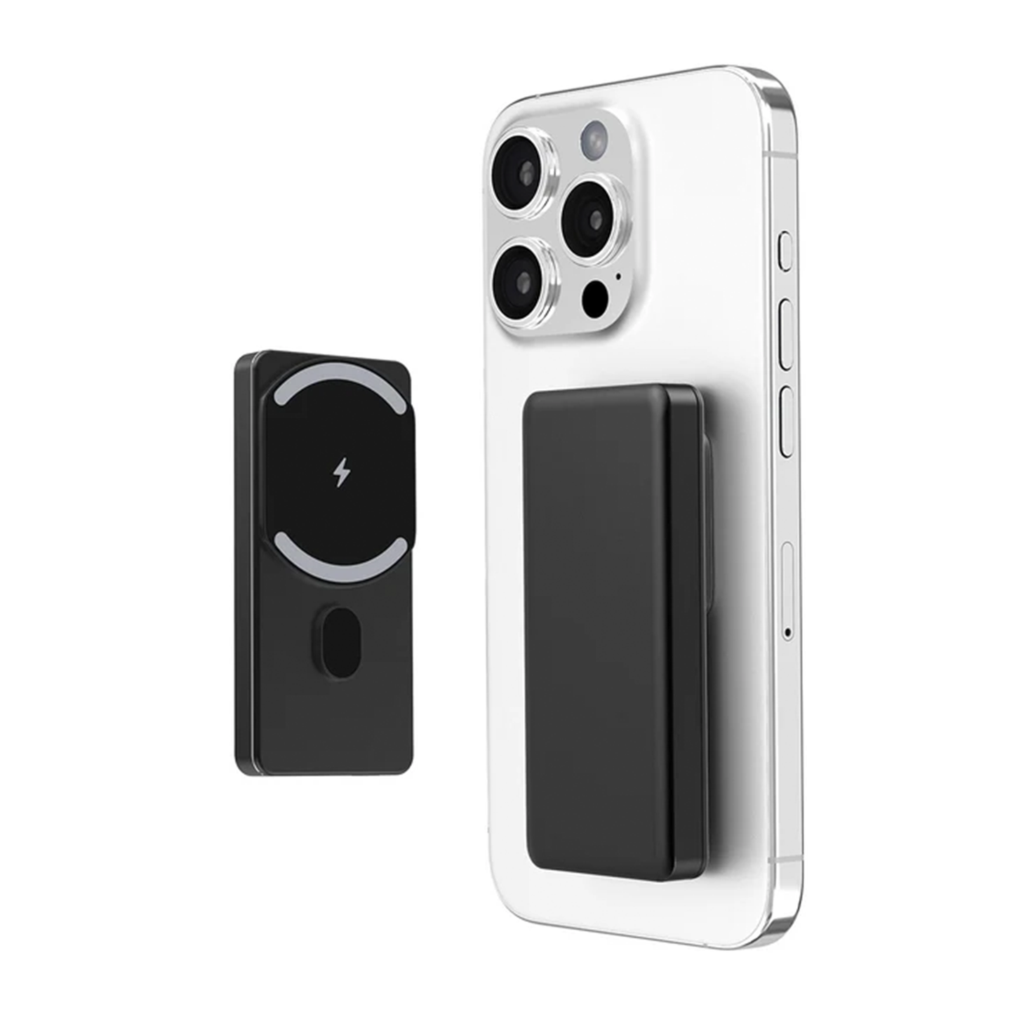 Compact Magnetic Wireless Power Pack, 15W Cord-Free Portable Charger With Secure Snap-On Connection For Mobile Devices