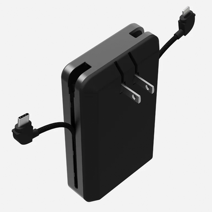 All-In-One Travel Power Pack With Built-In Cables And Foldable AC Prongs, High-Speed Portable External Battery