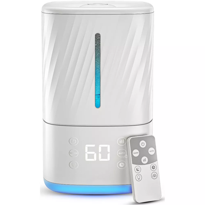 4.5L Ultrasonic Humidifier With Warm & Cool Mist Remote Control & Leakproof Tank